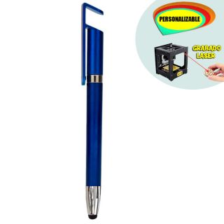 Bolígrafo azul Porta-Móvil con puntero táctil