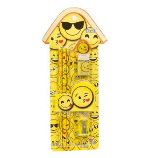Set de material escolar con emoticonos