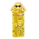 Set de material escolar con emoticonos