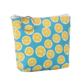 Monedero azul con limones