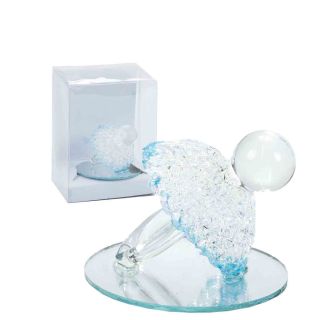 Chupete de cristal decorativo con detalles azules