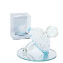 Chupete de cristal decorativo con detalles azules
