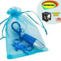 Linterna-llavero azul con abrebotellas de moto