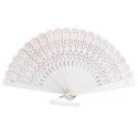 Elegante abanico blanco de madera