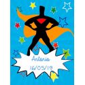 Pegatina para regalos de niños con superhéroe