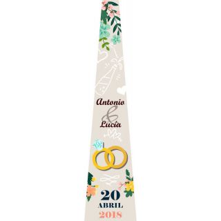 Pegatina para regalo de botella para bodas