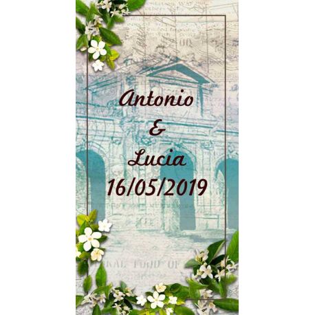 Pegatinas para regalos de boda con flores