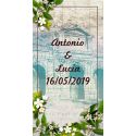 Pegatinas para regalos de boda con flores