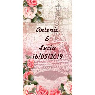 Pegatinas para regalos de boda con flores