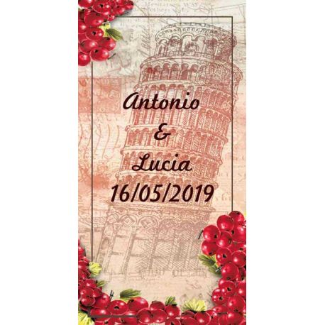 Pegatinas para regalos de boda con flores