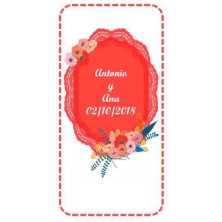 Pegatinas para regalos de boda con flores