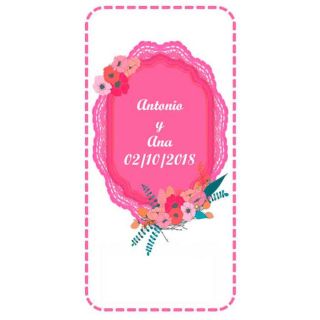 Pegatinas para regalos de boda con flores