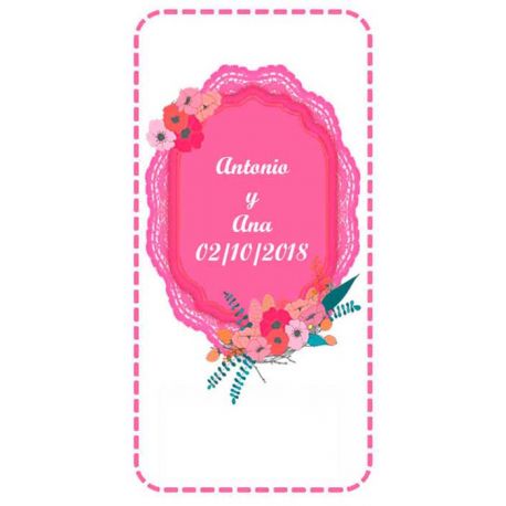 Pegatinas para regalos de boda con flores