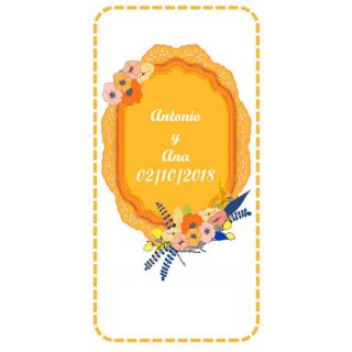 Pegatinas para regalos de boda con flores
