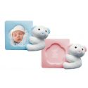 Peluche portafotos surtido en rosa o azul