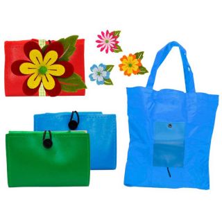 Bolsa de la compra plegable y flor de fieltro decorativa