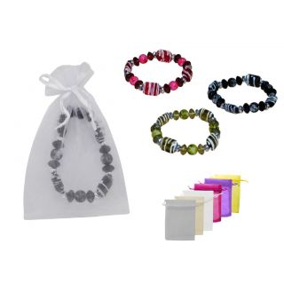 Pulsera con abalorios “caramelo” y bolsa de tul