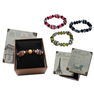 Pulsera con abalorios “caramelo” y caja con almohadilla