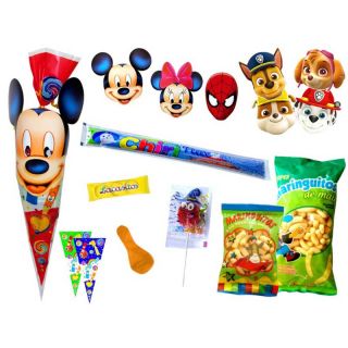 Divertida bolsa con golosinas y caretas de Disney