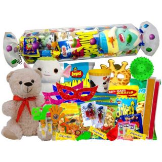 Bolsa caramelo supergrande con golosinas y peluche