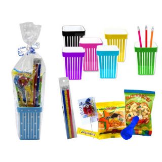 Lapicero en colores surtidos de rayas con golosinas
