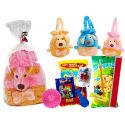 Peluche bolsa con golosinas y balón de pinchos