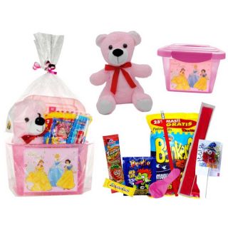 Guardatodo con dibujo de princesas, peluche mediano y golosinas