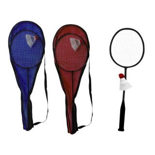 Raqueta de bádminton con volante y funda