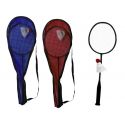 Raqueta de bádminton con volante y funda
