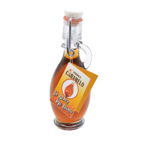 Botellita de licor Vodka Caramelo 50 ml, modelo Egipcia en cristal