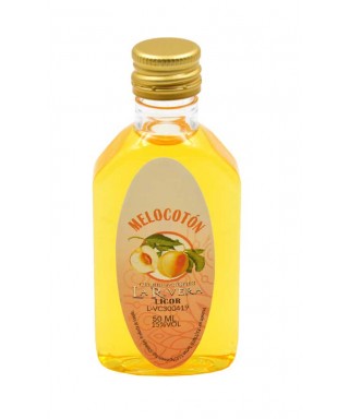 Botelllita de Licor de Melocotón, 50 ml, modelo Petaca de plástico