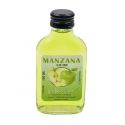 Botella de Licor de Manzana Verde, 100 ml, modelo Petaca en cristal