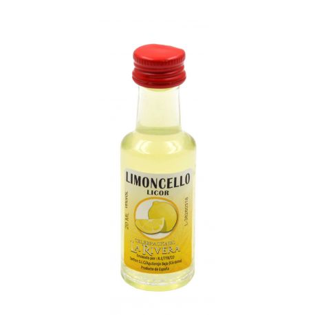 Mini-botellita de Licor Limoncello, 20 ml, modelo Dórica en cristal