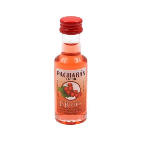 Mini-botellita de Licor de Pacharán, 20 ml, modelo Dórica en cristal