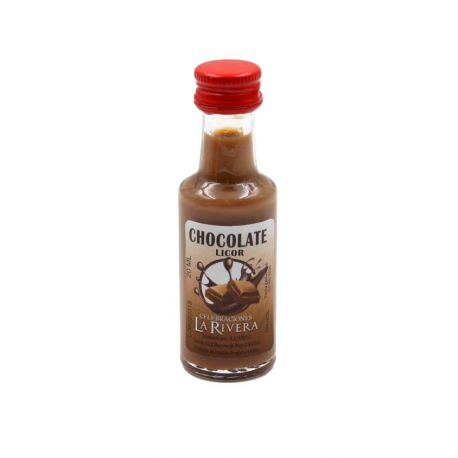 Mini-botellita de Licor de Chocolate, 20 ml, modelo Dórica en cristal