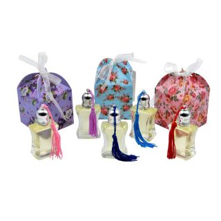 Pack con perfume de vainilla, en bote de cristal, y caja de flores