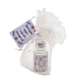 Pack con perfume de jazmín en bote de cristal 10 ml y bolsa de organza