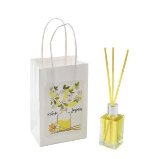 Pack de ambientador “Mikado” de jazmín con bolsa, en cristal de 15 ml