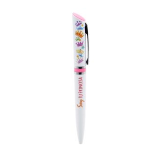 Original bolígrafo para chicas -Soy tu Princesa-, blanco y rosa