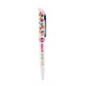 Original bolígrafo para chicas -dis-fruta la vida-, blanco y rosa