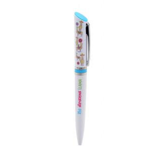 Original bolígrafo para chicos -No drama llama-, blanco y azul