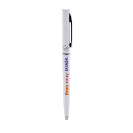 Original bolígrafo para invitados/as -Eres muy espacial-, en blanco
