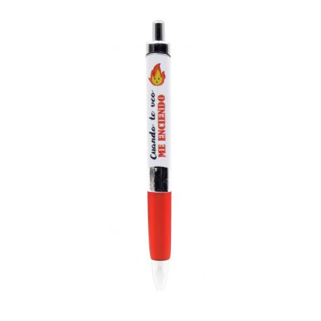 Divertido bolígrafo para regalo -Cuando te veo me enciendo-, en rojo