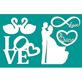 Letras de Porexpan con motivos de boda (grosor 20cm) para decorar. 