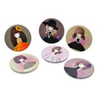 6 espejos de niña, grabables a láser, personalizables