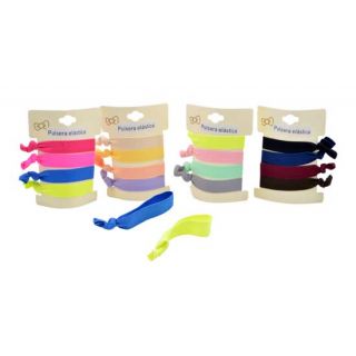 48 pulseras elásticas, en 4 modelos colores surtidos. 
