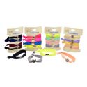 48 pulseras elásticas, en 4 modelos colores surtidos y con adornos. 