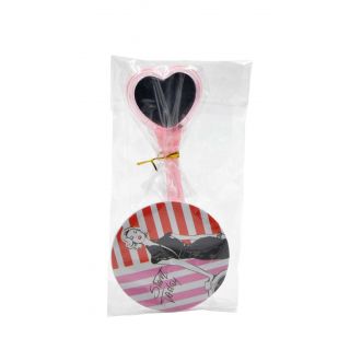 Juego de espejos en colores rosas con bolsa de organza