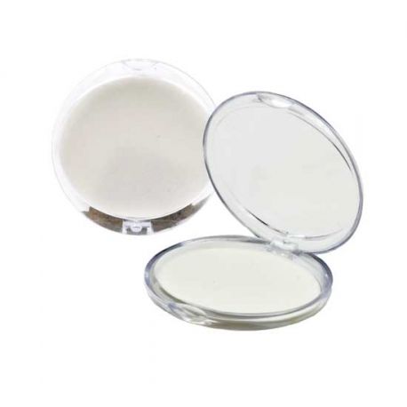 Estuche transparente con una lámina de jabón para el neceser o bolso