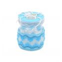 12 tarros de bebé niño en azul, 7x6 cm, con decoración en encaje